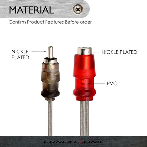Audio RCA Interconnect Cable Patch Male to Male OFC Spiral Braid (1.5FT, 3 Pack) in Saudi Arabia