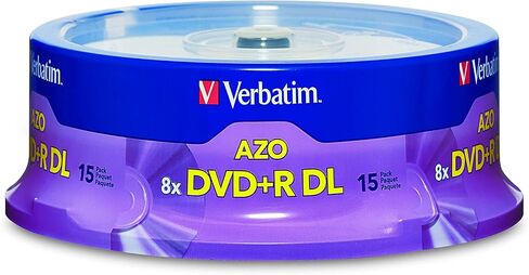 Verbatim DVD+R DL 8.5GB 8X with Branded Surface - 50pk Spindle, 50 - Disc in Kuwait