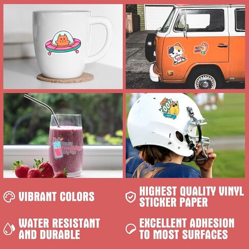 MECOLOUR ورق لاصق فينيل قابل للطباعة 100 ورقة للطابعة النافثة للحبر شفافة in Kuwait
