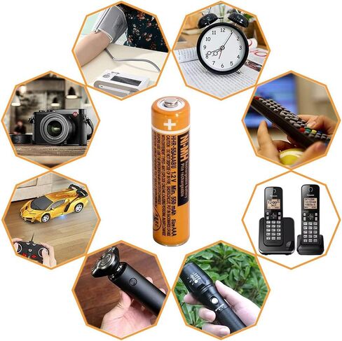 AAA Rechargeable Batteries for Panasonic Cordless Phones 4-Pack,NiMH 1.2v | 550mAh Pre-Charged，Ready to Use,low self-discharge, 2500 cycles,for Remote Controls,Toys，Clocks in Kuwait