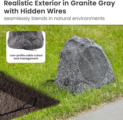 Theater Solutions 2R8G Outdoor Granite 8" Rock 2 Speaker Set for Deck Pool Spa Yard Garden in Saudi Arabia