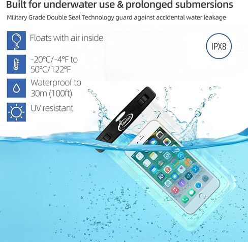 AiRunTech Universal Waterproof Phone Pouch, River Lake Essential Accessories Protector iPhone Passport Money,Kayaking Boating Canoe Paddle Board Must Haves in Saudi Arabia