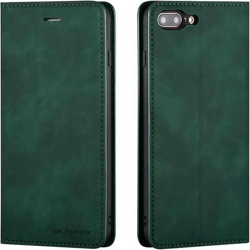 QLTYPRI iPhone 6 Plus 6S Plus Case, Premium PU Leather Cover TPU Bumper with Card Holder Kickstand Hidden Magnetic Adsorption Shockproof Flip Wallet Case for iPhone 6 Plus 6S Plus - Black in Kuwait