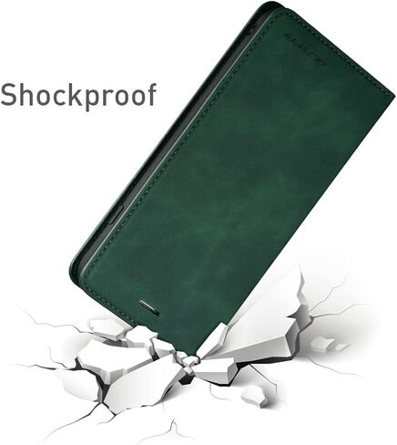 QLTYPRI iPhone 6 Plus 6S Plus Case, Premium PU Leather Cover TPU Bumper with Card Holder Kickstand Hidden Magnetic Adsorption Shockproof Flip Wallet Case for iPhone 6 Plus 6S Plus - Black in Kuwait