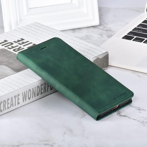 QLTYPRI iPhone 6 Plus 6S Plus Case, Premium PU Leather Cover TPU Bumper with Card Holder Kickstand Hidden Magnetic Adsorption Shockproof Flip Wallet Case for iPhone 6 Plus 6S Plus - Black in Kuwait