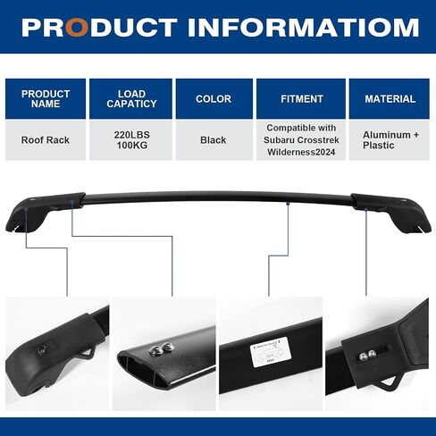 Roof Rack Cross Bars 220lbs Compatible with Toyota 4Runner 2010-2024 (with Raised Side Rails), Aluminum Lockable Roof Rails Crossbars Black Rooftop Cargo Carrier Luggage in Saudi Arabia