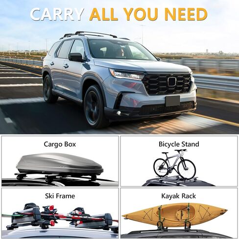 220lbs Roof Rack Cross Bars Compatible with Subaru Ascent 2019-2024 with Raised Side Rails, Heavy Duty Anti-Theft Lockble Aluminum Roof Rails Crossbars Rooftop Luggage Racks Carrier in Saudi Arabia