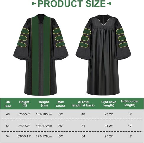 Unisex Doctoral Graduation Gown with Gold Piping | Academic doctoral Cap and Gown for Graduation Ceremony in Saudi Arabia