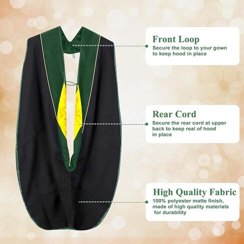 Unisex Doctoral Graduation Gown with Gold Piping | Academic doctoral Cap and Gown for Graduation Ceremony in Saudi Arabia