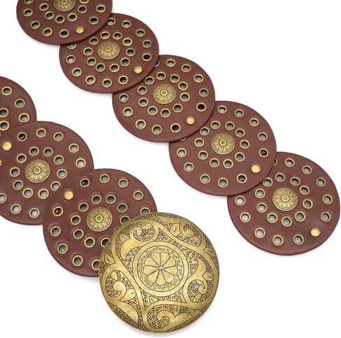 Wide Disc Belt for Women Boho Concho Leather Belts Vintage Western Waist Belt in Saudi Arabia