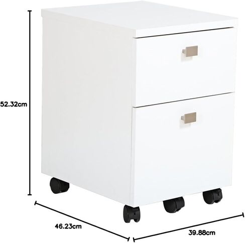 South Shore (SOUCS) South Shore 2-Drawer Mobile File Cabinet on Casters, Pure White in Saudi Arabia
