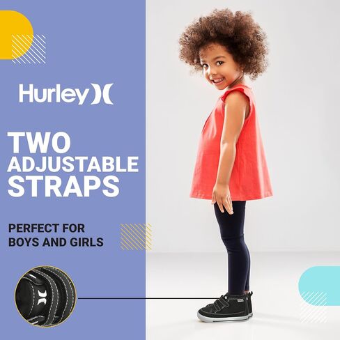 Hurley Kids Shoes for Toddlers and Little Kids, Two Strap Adjustable Closure for Easy On and Off, Stylish and Comfortable for All Day Use Perfect for Boys and Girls in Saudi Arabia