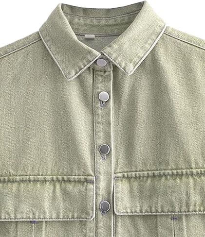Kissonic Women's Denim Vest Sleeveless Jean Jacket Button Down Double Pockets Decoration Crop Waistcoat in Saudi Arabia