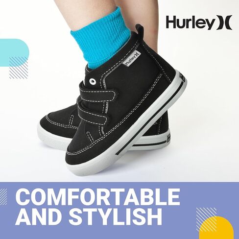 Hurley Kids Shoes for Toddlers and Little Kids, Two Strap Adjustable Closure for Easy On and Off, Stylish and Comfortable for All Day Use Perfect for Boys and Girls in Saudi Arabia
