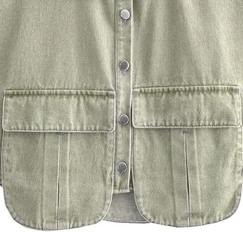 Kissonic Women's Denim Vest Sleeveless Jean Jacket Button Down Double Pockets Decoration Crop Waistcoat in Saudi Arabia
