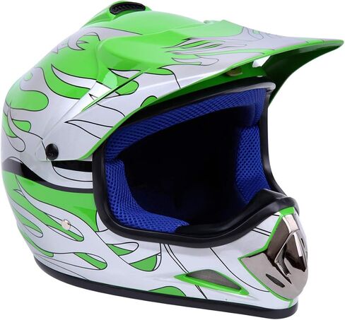 DOT شباب الأطفال الطرق الوعرة خوذة موتوكروس خوذة الدراجة الترابية ATV دراجة نارية خوذة قفازات نظارات (أحمر، كبير) in Kuwait