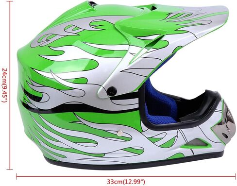 DOT شباب الأطفال الطرق الوعرة خوذة موتوكروس خوذة الدراجة الترابية ATV دراجة نارية خوذة قفازات نظارات (أحمر، كبير) in Kuwait