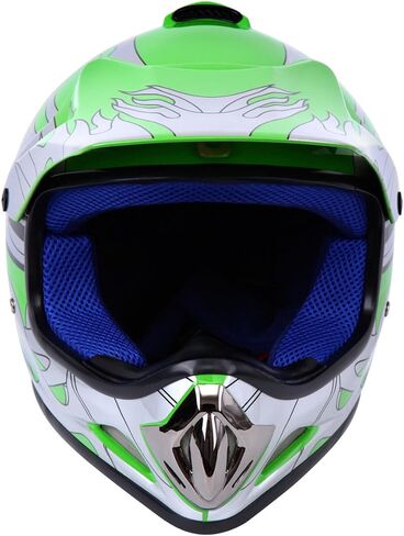 DOT شباب الأطفال الطرق الوعرة خوذة موتوكروس خوذة الدراجة الترابية ATV دراجة نارية خوذة قفازات نظارات (أحمر، كبير) in Kuwait