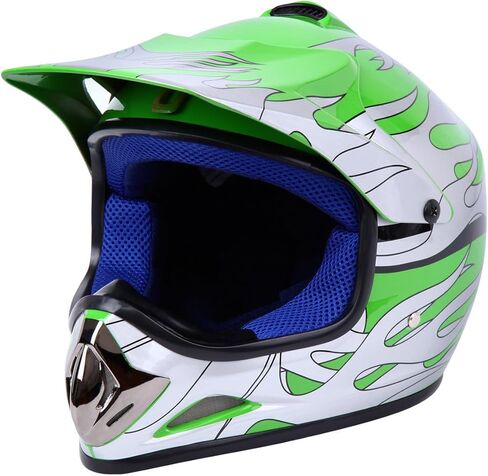 DOT شباب الأطفال الطرق الوعرة خوذة موتوكروس خوذة الدراجة الترابية ATV دراجة نارية خوذة قفازات نظارات (أحمر، كبير) in Kuwait