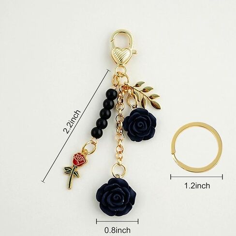 Cute Rose Keychain, Rose Keychain Flower Charm Keychain with Chain Tassel Rose Pendant Keyring in Saudi Arabia