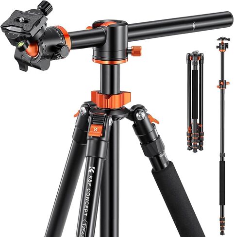 K&F Concept 94 Inch Camera Tripods 4 Section Ultra High Aluminum Professional Detachable Monopod Tripod with 360 Degree Ball Head Quick Release Plate for DSLR SLR Cameras T254A8+BH-28L (SA254T1) in Saudi Arabia