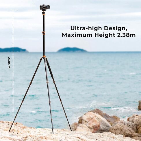 K&F Concept 94 Inch Camera Tripods 4 Section Ultra High Aluminum Professional Detachable Monopod Tripod with 360 Degree Ball Head Quick Release Plate for DSLR SLR Cameras T254A8+BH-28L (SA254T1) in Saudi Arabia