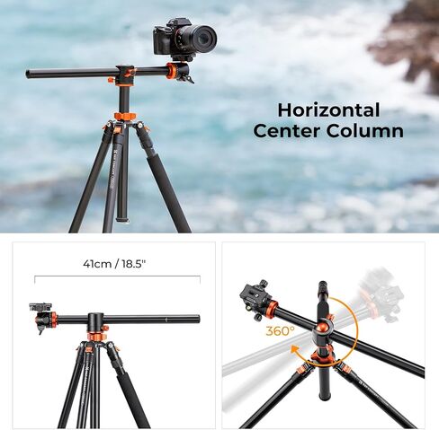 K&F Concept 94 Inch Camera Tripods 4 Section Ultra High Aluminum Professional Detachable Monopod Tripod with 360 Degree Ball Head Quick Release Plate for DSLR SLR Cameras T254A8+BH-28L (SA254T1) in Saudi Arabia