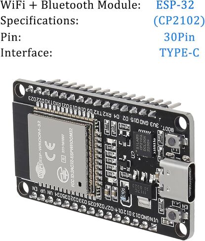 AITRIP 10PCS ESP32S ESP32 ESP-WROOM-32 Development Board 2.4GHz Dual-Core WiFi +Bluetooth 2 Function Microcontroller for Arduino in Kuwait