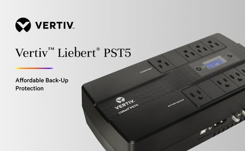 Liebert PST5 UPS - 350VA/200W 120V, Standby Power, 8 Outlets, Network Protection, 3 Year Warranty, Shutdown software, Uninterruptible Power Supply, Battery Backup with Surge Protection (PST5-350MT120) in Saudi Arabia