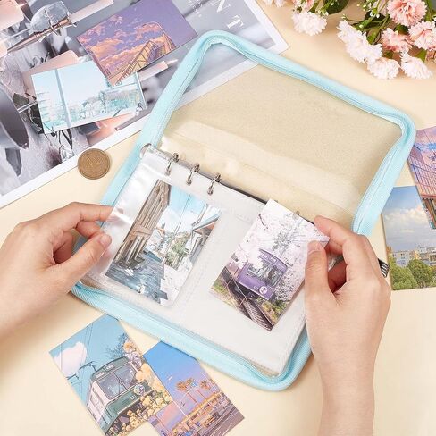 GORGECRAFT 6 Ring A6 Binder Folders Cover PVC Notebook Shell with Zipper and 10Pcs Blank Refill Paper Budget Loose Leaf Folder Closure Binders Zip Organizer Planner Pockets in Saudi Arabia