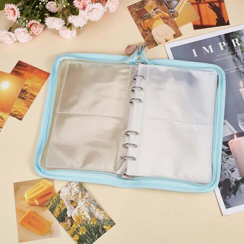 GORGECRAFT 6 Ring A6 Binder Folders Cover PVC Notebook Shell with Zipper and 10Pcs Blank Refill Paper Budget Loose Leaf Folder Closure Binders Zip Organizer Planner Pockets in Saudi Arabia