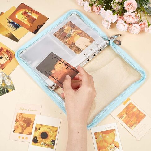 GORGECRAFT 6 Ring A6 Binder Folders Cover PVC Notebook Shell with Zipper and 10Pcs Blank Refill Paper Budget Loose Leaf Folder Closure Binders Zip Organizer Planner Pockets in Saudi Arabia