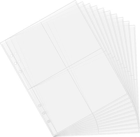BVYA 10pcs A5 Binder Pockets 6 Holes Credit Cards Photoes Holders, Waterproof PVC Clear Folders Loose Leaf Bags in Saudi Arabia