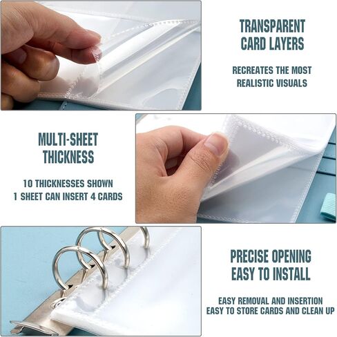 BVYA 10pcs A5 Binder Pockets 6 Holes Credit Cards Photoes Holders, Waterproof PVC Clear Folders Loose Leaf Bags in Saudi Arabia