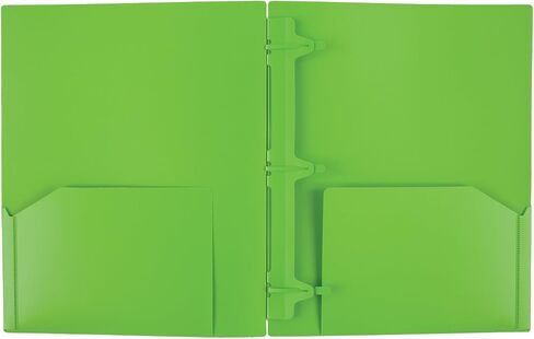 Five Star 2 Pocket Folders with Prong Fasteners, Folders with Pockets, Plastic, Teal, White, Purple, Lime, 4 Pack (38126) in Saudi Arabia