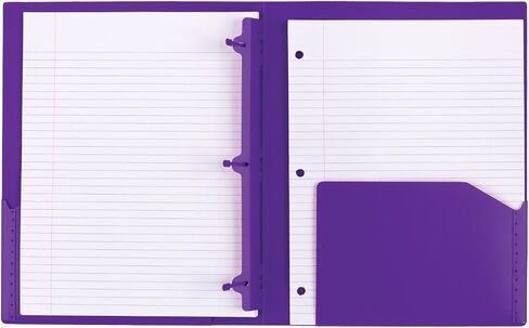 Five Star 2 Pocket Folders with Prong Fasteners, Folders with Pockets, Plastic, Teal, White, Purple, Lime, 4 Pack (38126) in Saudi Arabia