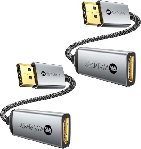 Warrky 4K DisplayPort to HDMI Adapter, Uni-Directional DP 1.2 to HDMI 2.0 | DisplayPort to HDMI Adapter Male to Female, Reinforced Anti-Break, 4K UHD Passive Uni-Directional DP to HDMI for Dell HP in Kuwait