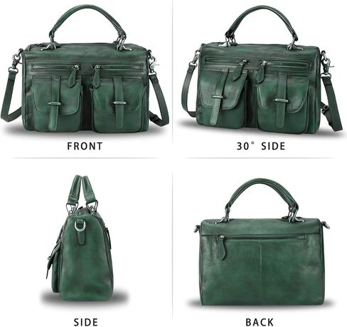 محفظة جلدية أصلية وحقيبة يد للنساء مصنوعة يدويًا من الجلد بمقبض علوي وحقيبة كتف وحزام in Kuwait