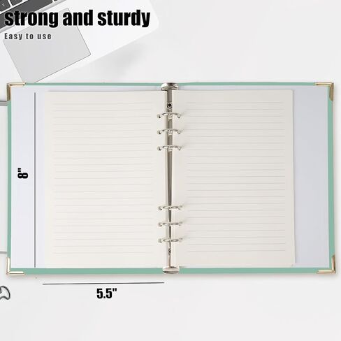 Koogel 2 Sets 6-Ring Binders, Refillable Binder 2 Colors 7"x9.3" Planner Binder for Journaling Collections with 70 Sheets Ruled Refill Paper in Saudi Arabia