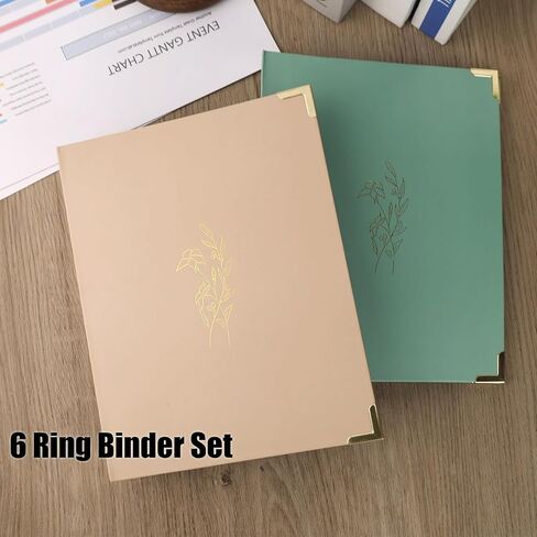 Koogel 2 Sets 6-Ring Binders, Refillable Binder 2 Colors 7"x9.3" Planner Binder for Journaling Collections with 70 Sheets Ruled Refill Paper in Saudi Arabia