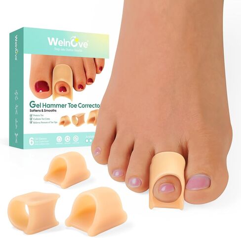 Welnove Hammertoe Corrector - Toe Straightener to Curled Toes, Broken toe, Bunion Corrector for Women and Men, Small*3 Pairs in Saudi Arabia