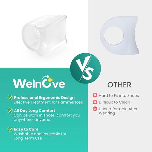 Welnove Hammertoe Corrector - Toe Straightener to Curled Toes, Broken toe, Bunion Corrector for Women and Men, Small*3 Pairs in Saudi Arabia