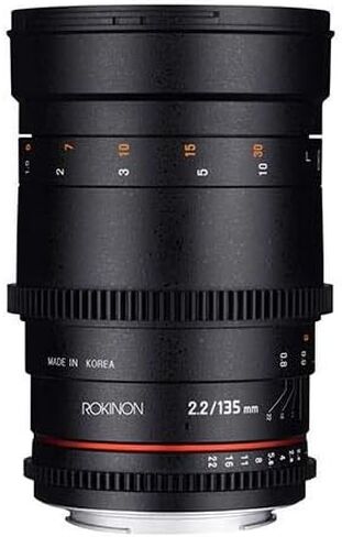 Rokinon Cine DS 135mm T2.2 ED UMC Telephoto Cine Lens for Canon EF Digital SLR Cameras Black | Cinema lens provides smooth manual focus and consistent optical performance for professional video production. in Kuwait