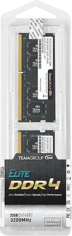 TEAMGROUP Elite DDR4 32GB Kit (2 x 16GB) 3200MHz PC4-25600 CL22 (2933MHz or 2666MHz) Unbuffered Non-ECC 1.2V SODIMM 260-Pin Laptop Notebook PC Computer Memory Module Ram Upgrade - TED432G3200C22DC-S01 in Kuwait