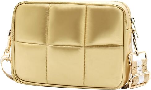 NAARIIAN Quilted Crossbody Bag for Women Puffer shoulder bag Guitar strap padded handbag designer trendy dupes soft purse in Saudi Arabia