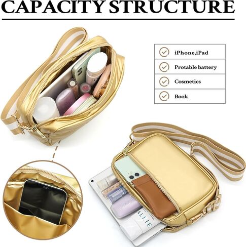 NAARIIAN Quilted Crossbody Bag for Women Puffer shoulder bag Guitar strap padded handbag designer trendy dupes soft purse in Saudi Arabia