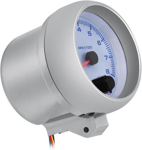 مقياس سرعة الدوران للسيارة فضي عالمي 3.75 بوصة أزرق Inter Shift Light 0-8000 دورة في الدقيقة مناسب لمركبات البنزين 12 3 4 5 6 7 8 أسطوانات أو دراجات نارية جديدة ذات 1-2 أسطوانة in Kuwait