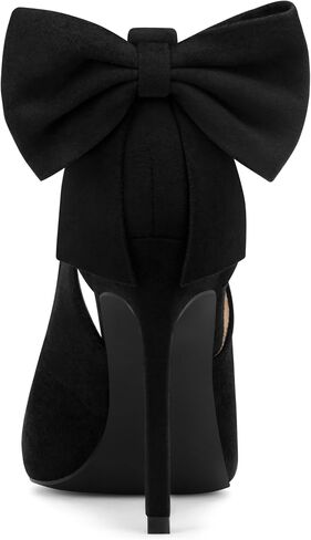 Carcuume Women's High Heels Strappy Pointed Toe Bow Pumps Ankle Strap Stiletto Party Shoes in Saudi Arabia