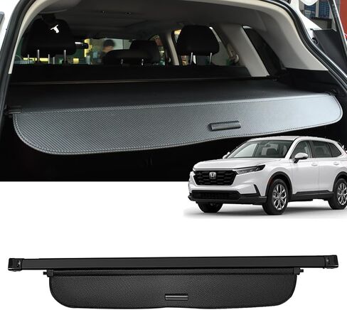 Cargo Cover for Honda CRV 2023 2024 2025 Retractable Cargo Cover with Extra Flaps Honda CRV Carbon Fiber Texture Cargo Cover Fit for Honda CRV 2023 2024 2025 |Protect Your Cargo| |Protect Privacy| in Kuwait