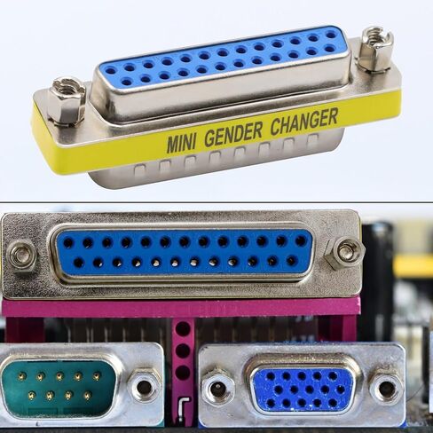 Antrader 25Pin VGA SVGA KVM Male to Female Mini Gender Changer Coupler 4Pcs | M/F DB25 Cable Converter Parallel DSUB Connector for PC in Kuwait